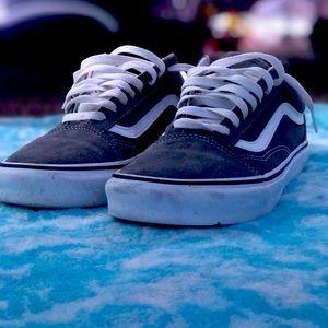 Vans Old Skool Pewter Grey & White Skate Shoes.